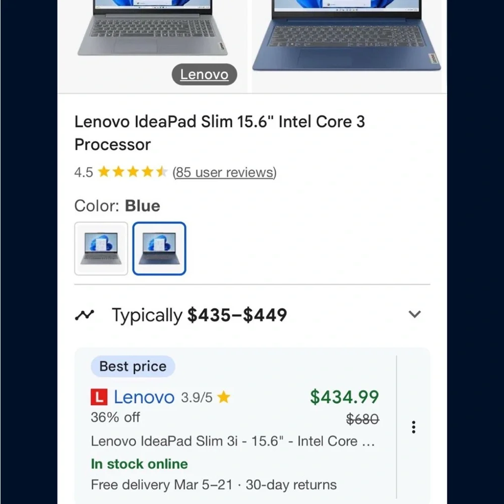 Lenovo Black Laptop Sleek Modern Design